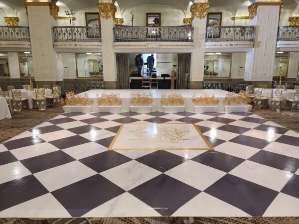 Checkered Dance Floor Wrap - White & any Color Option (Black, Pink, Gold etc.) - Image 2