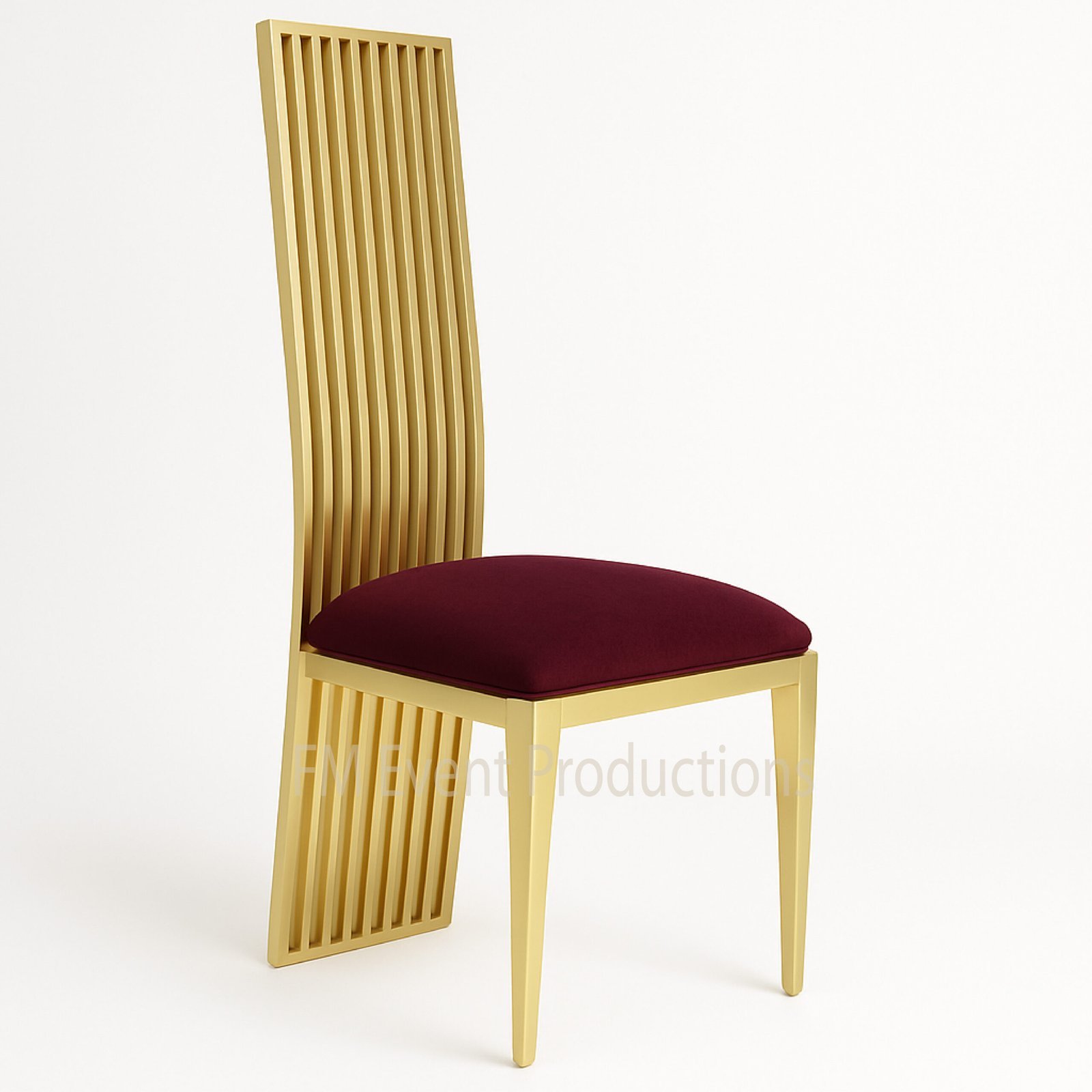 Gold High Back Burgundy Chair Rental