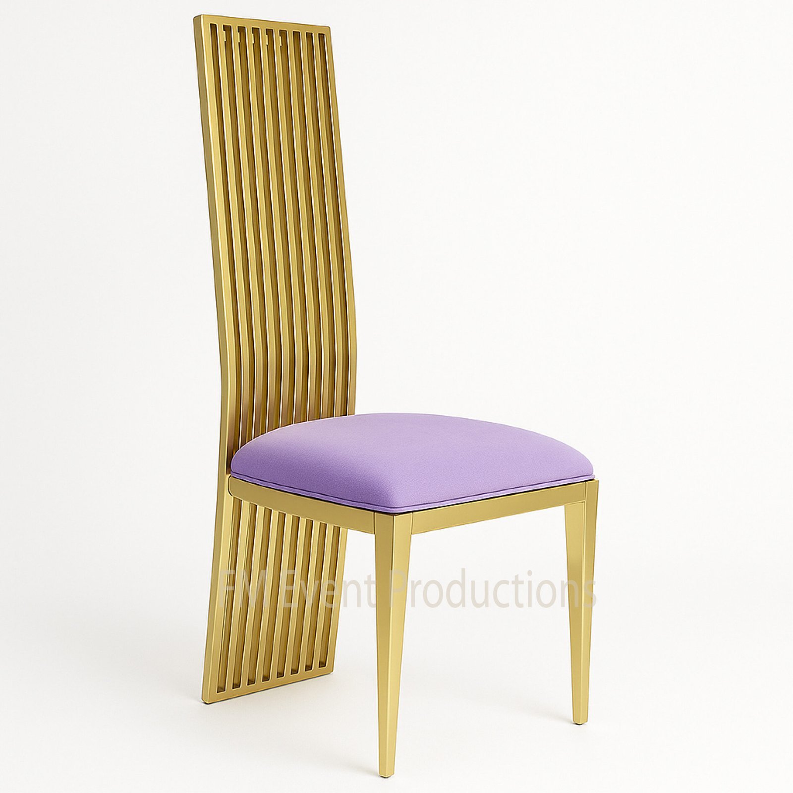 Gold High Back Lavender Chair Rental
