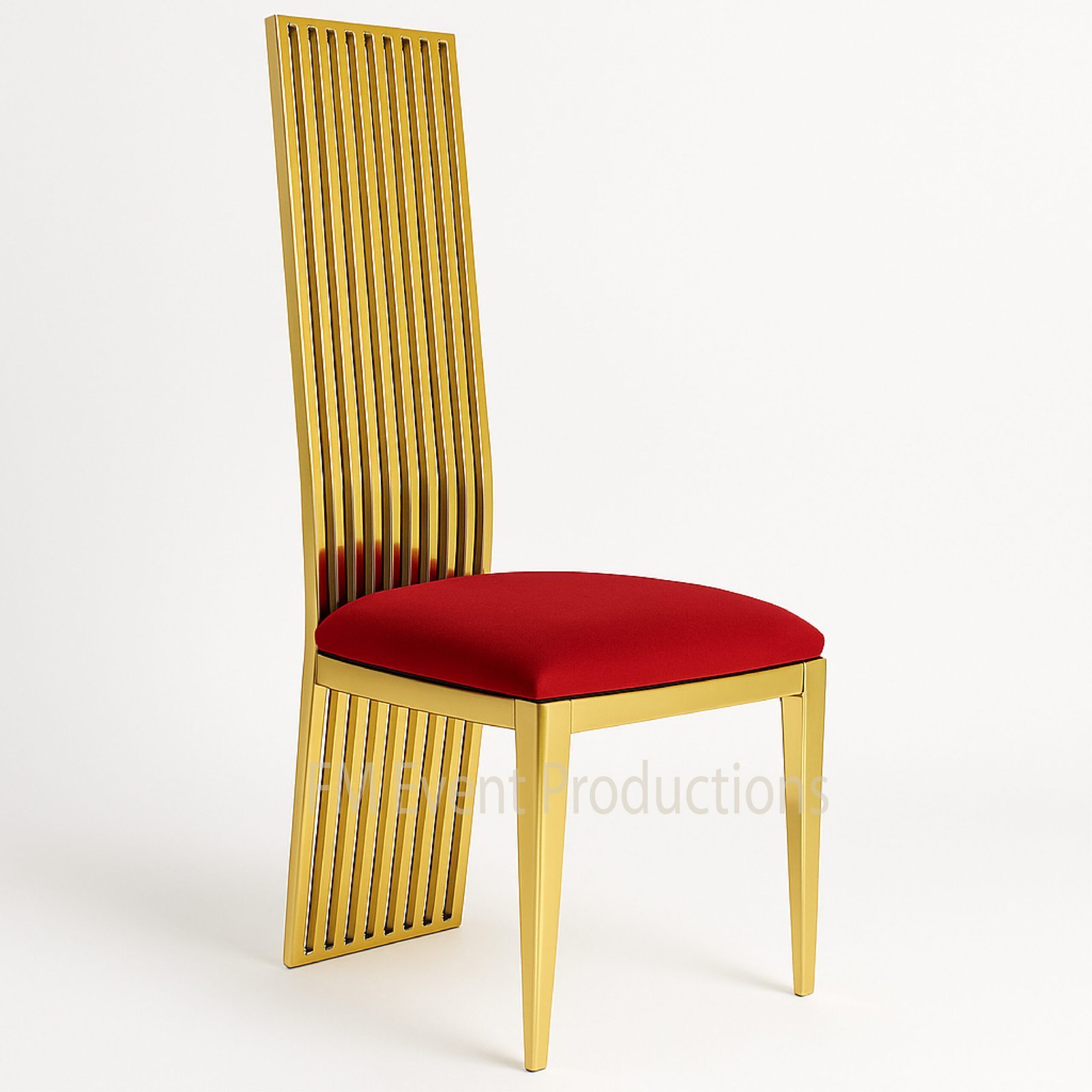 Gold High Back Red Chair Rental