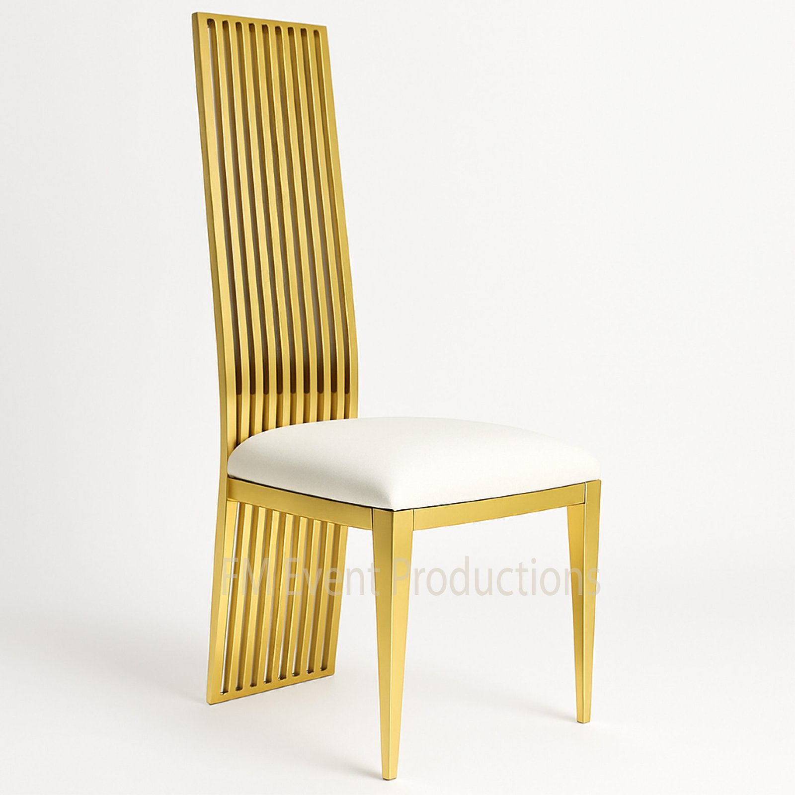 Gold High Back White Chair Rental