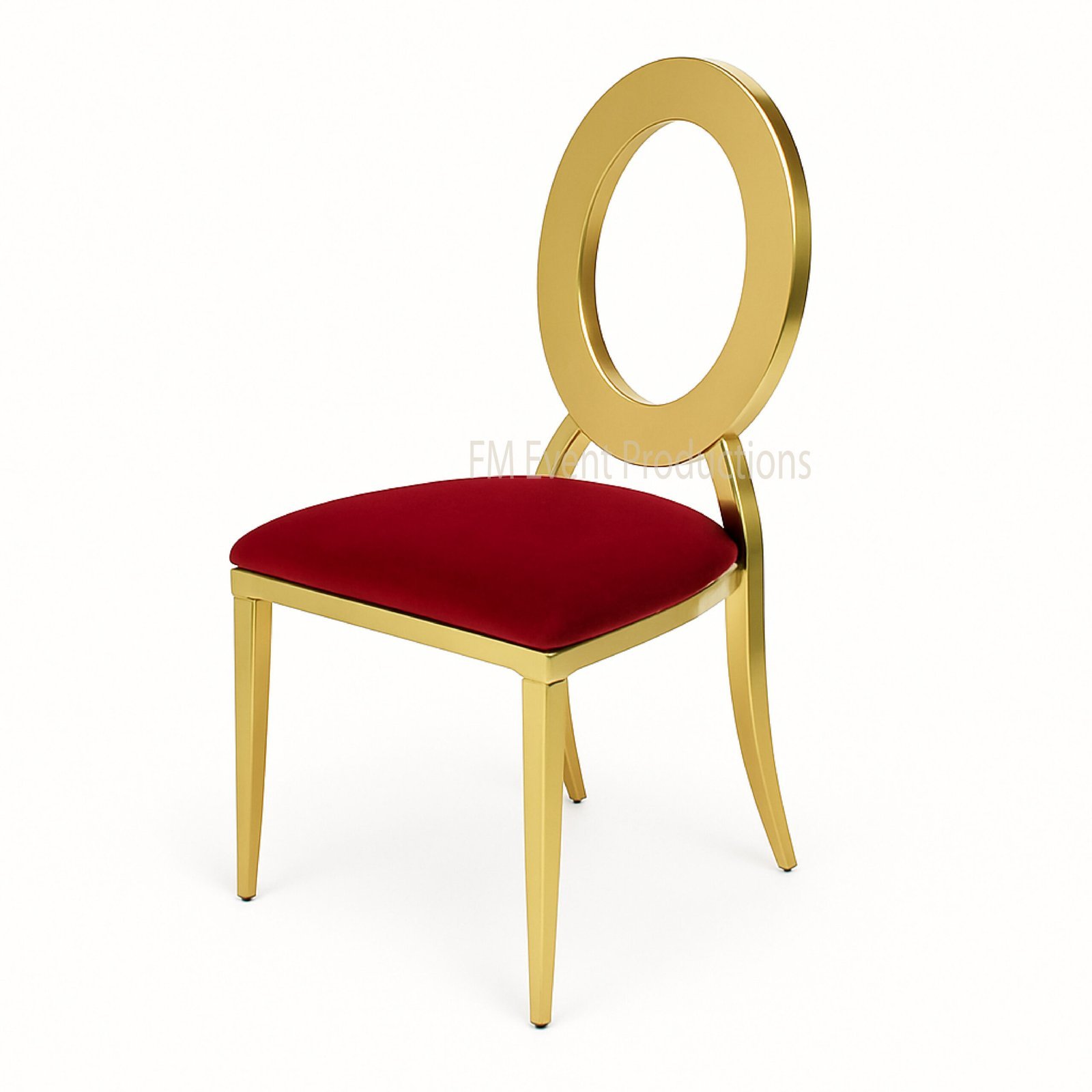 Gold Stainless Steel Halo Dior Red Chair Rental