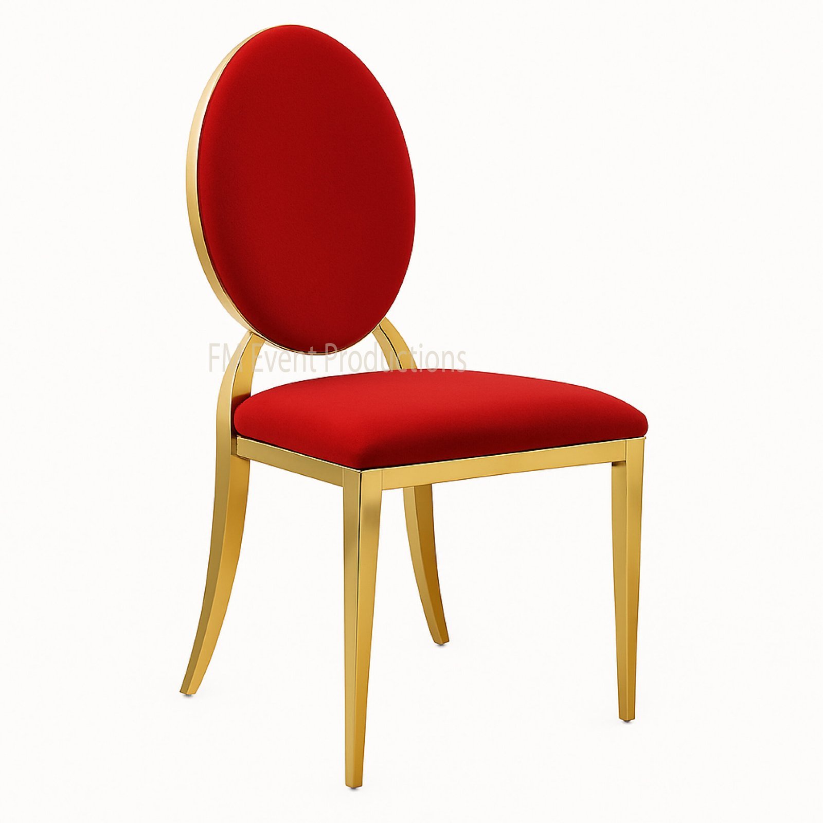 Gold Stainless Steel Dior Red Dining Chair Rental
