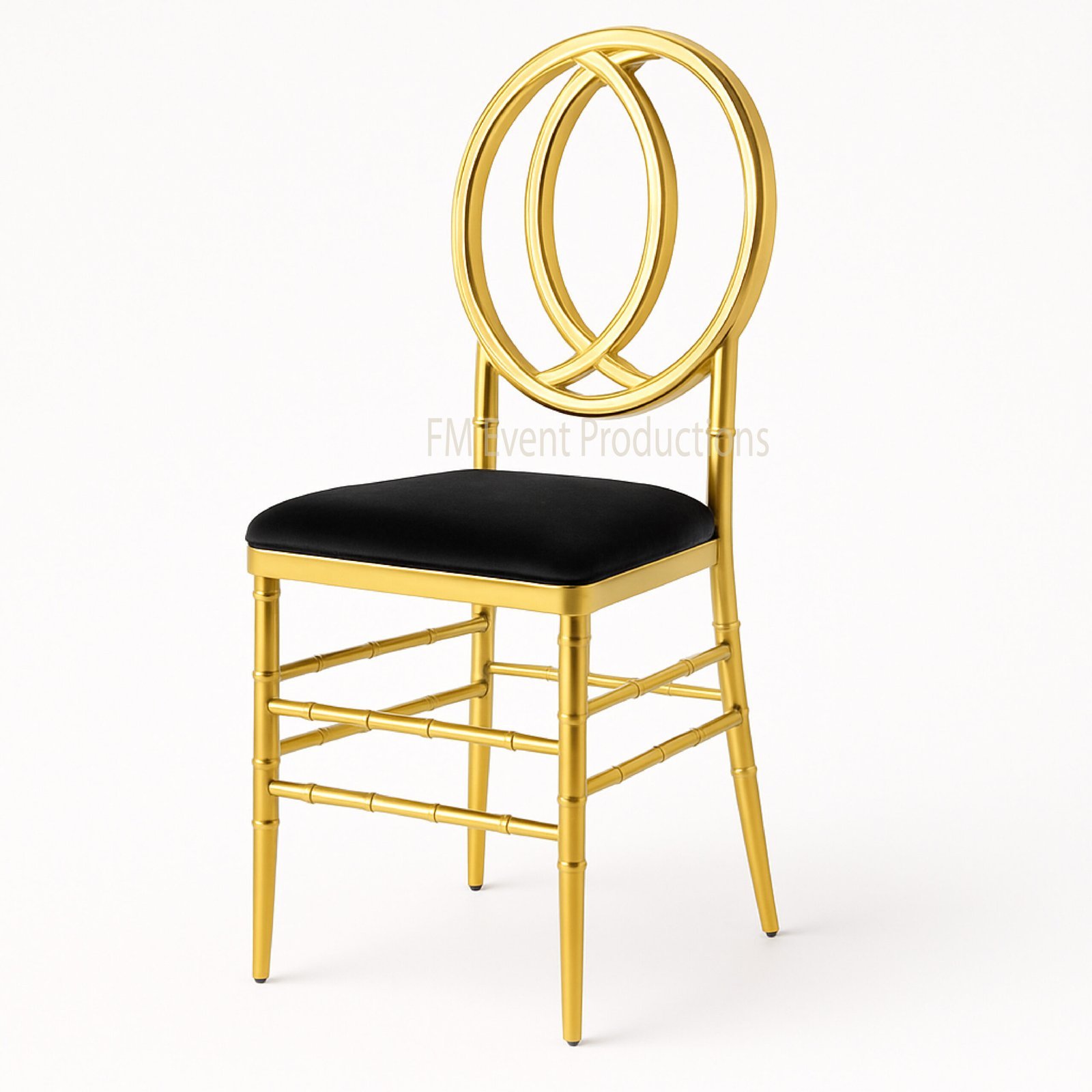 Gold Infinity Stainless Steel Black Dining Chair