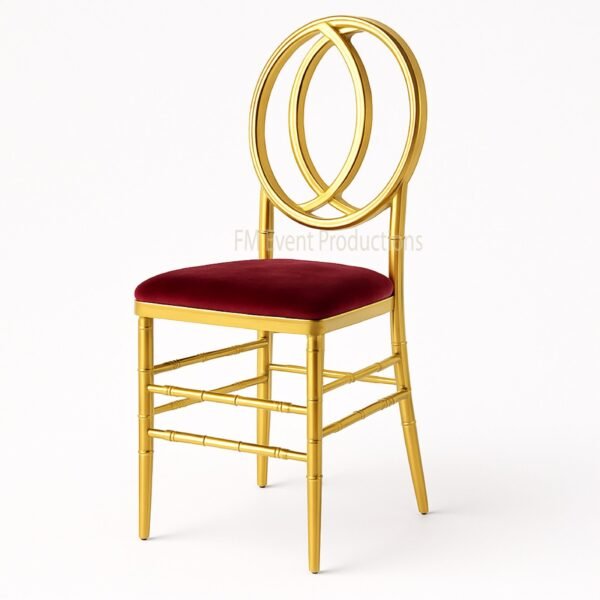 Gold Infinity Stainless Steel Burgundy Chair