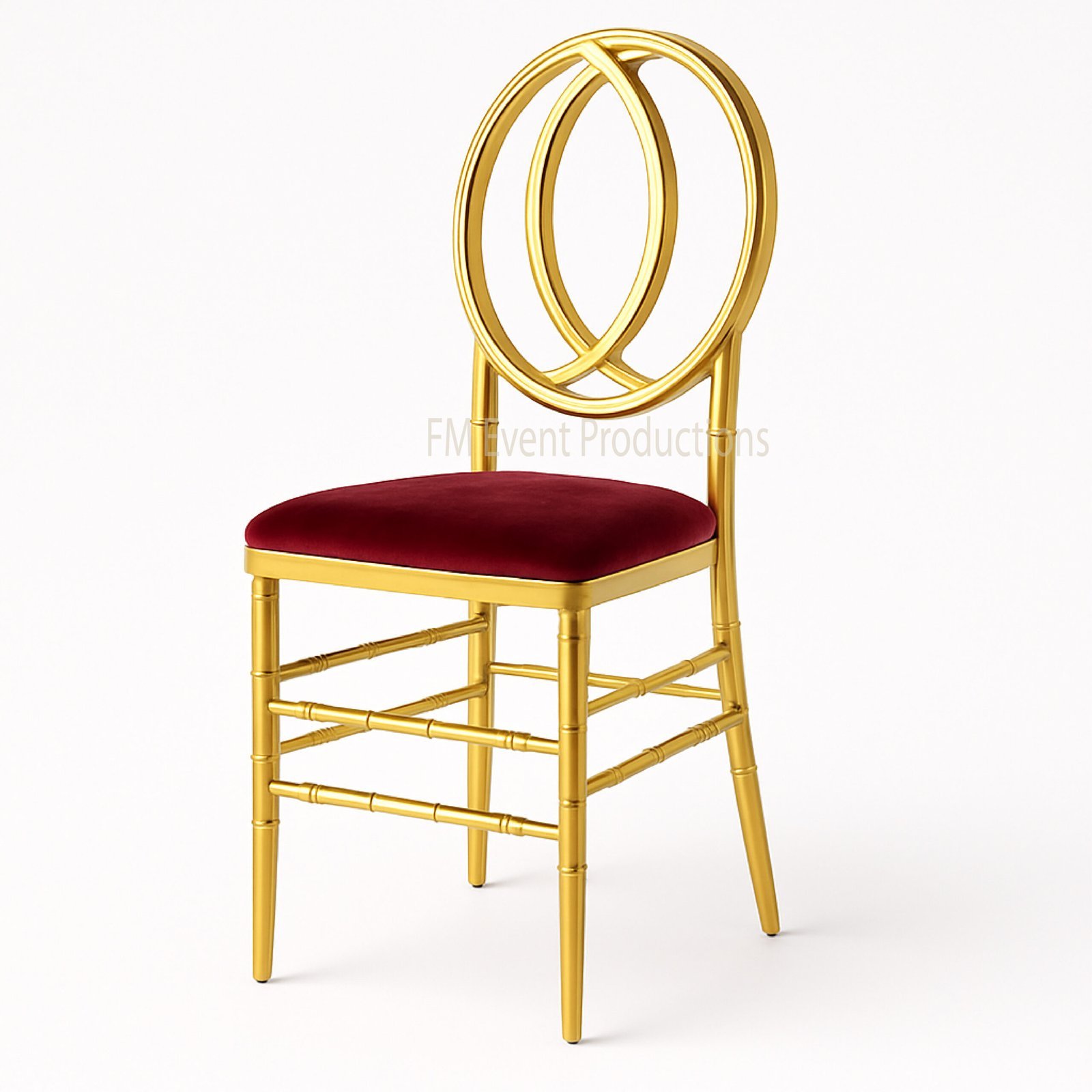 Gold Infinity Stainless Steel Burgundy Dining Chair