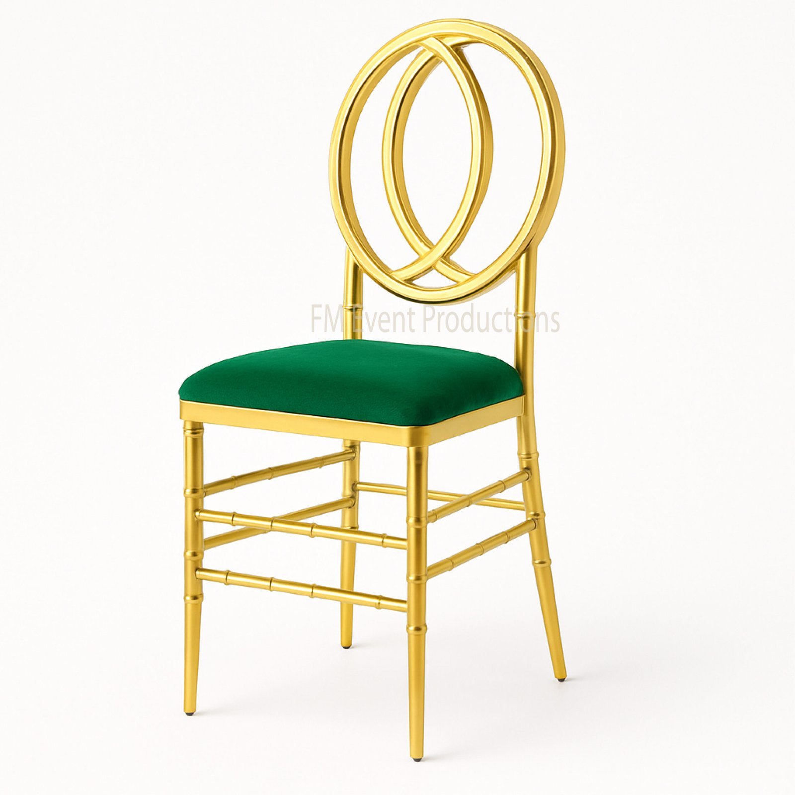 Gold Infinity Stainless Steel Emerald Green Dining Chair