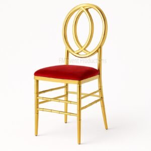 Gold Infinity Stainless Steel Red Chair