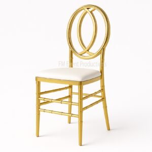 Gold Infinity Stainless Steel White Chair
