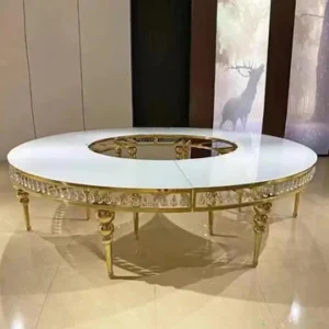Full Moon White Serpentine Dining Table