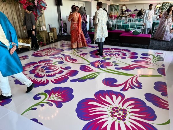 Custom Decal Dance Floor Wrap Gloss Removable Vinyl Indian Sangeet Ceremony Wedding Mehdi Mandala Full Color Print - Custom Decal Floor Wrap - Image 7
