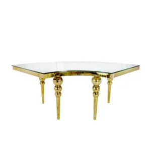 Half Moon White Serpentine Table Rental