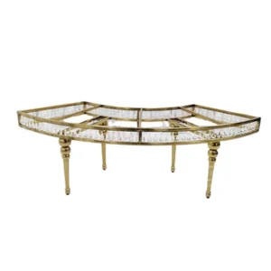 Glass and Gold Crystal Table Rental