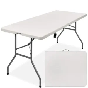 Plastic Rectangular White Folding Table Rental
