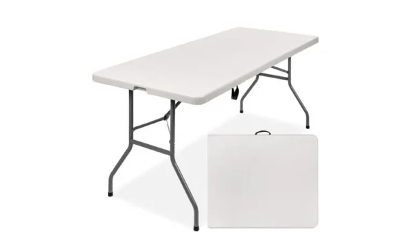 Plastic Rectangular White Folding Table Rental