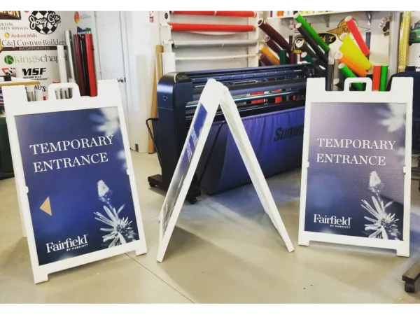 A Frame Business Sign With Double Side Print Inserts - Image 3