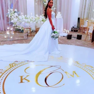Die Cut Monogram Decal Circle | Dance Floor Decal | Vinyl Floor Decals | Wedding Floor Monogram Sticker | Custom Removable Decal Floor Wrap