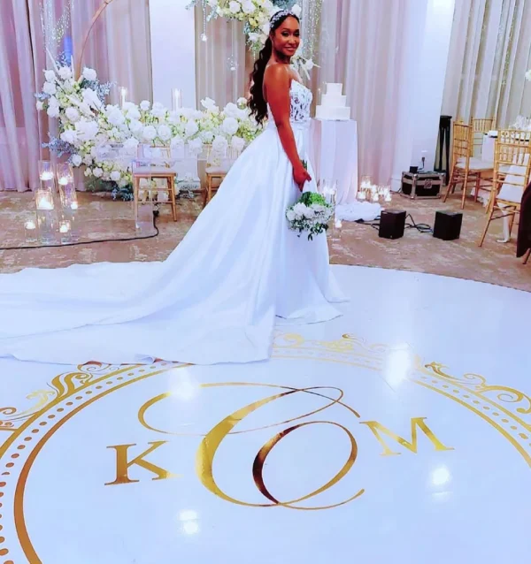 Die Cut Monogram Decal Circle | Dance Floor Decal | Vinyl Floor Decals | Wedding Floor Monogram Sticker | Custom Removable Decal Floor Wrap