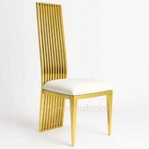 High Back White Velvet Dining Chair for Rental