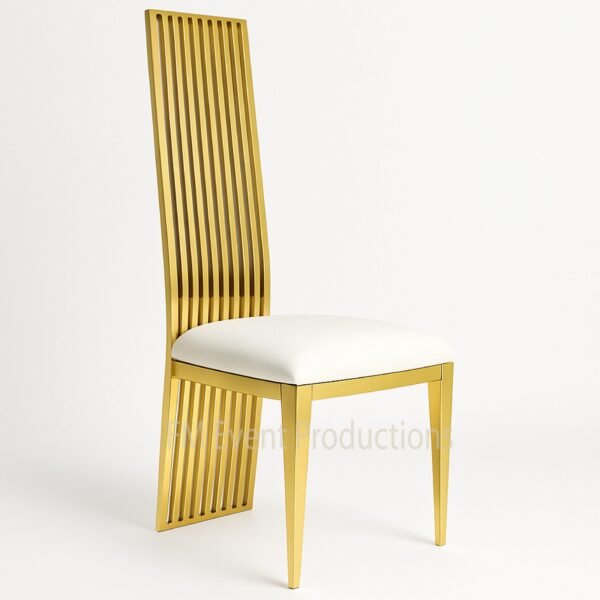 High Back White Velvet Dining Chair for Rental